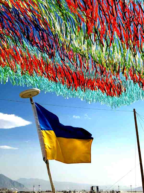 Ukrainian flag at Burning Man